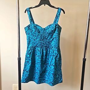 Free People vintage floral teal dress with pockets!